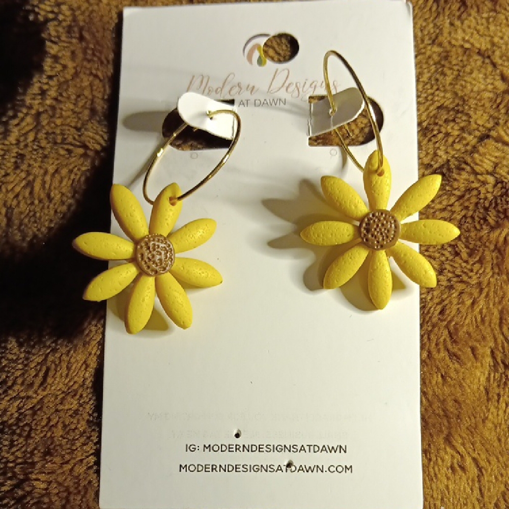 Yellow Flower Earrings